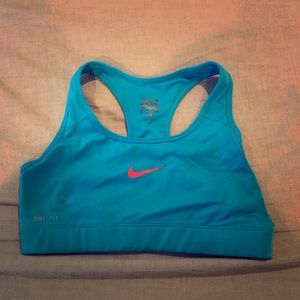 Blue Nike sports bra